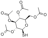 1-メルカプト-2-O,3-O,4-O,6-O-テトラアセチル-1-デオキシ-β-D-グルコピラノース 化学構造式