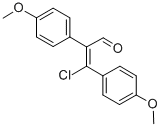 3-クロロ-2,3-ビス(4-メトキシフェニル)アクリルアルデヒド 化学構造式