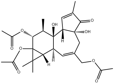 ホルボール12,13,20-トリアセタート 化学構造式