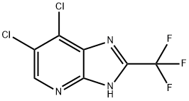 6,7-ジクロロ-2-(トリフルオロメチル)-3H-イミダゾ[4,5-B]ピリジン 化学構造式