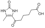 2,3-ジヒドロ-5-メチル-ε,2-ジオキソ-1H-イミダゾール-4-ヘキサン酸 化学構造式