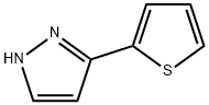 3-(2-チエニル)-1H-ピラゾール 化学構造式