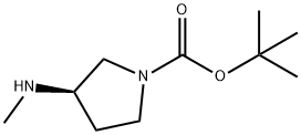 1-Pyrrolidinecarboxylicacid,3-(methylamino)-,1,1-dimethylethylester,(R)-(9CI) 化学構造式