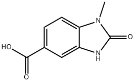 1-メチル-2-オキソ-2,3-ジヒドロ-1H-1,3-ベンゾジアゾール-5-カルボン酸 化学構造式