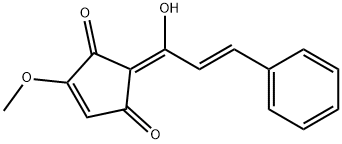 2-[(1Z,2E)-1-Hydroxy-3-phenyl-2-propenylidene]-4-methoxy-4-cyclopentene-1,3-dione Struktur