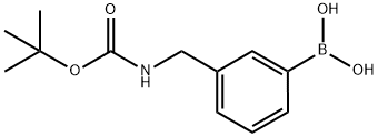 3-(N-BOC-アミノメチル)フェニルボロン酸 化学構造式