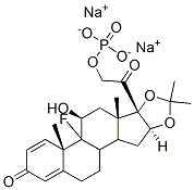 Pregna-1,4-diene-3,20-dione, 9-fluoro-11-hydroxy-16,17-[(1-methylethylidene)bis(oxy)]-21-(phosphonooxy)-, disodium salt, (11beta,16alpha)-  Structure