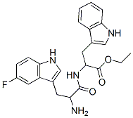 ethyl 2-[[2-amino-3-(5-fluoro-1H-indol-3-yl)propanoyl]amino]-3-(1H-indol-3-yl)propanoate Struktur