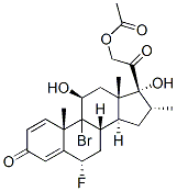 9-bromo-6alpha-fluoro-11beta,17,21-trihydroxy-16alpha-methylpregna-1,4-diene-3,20-dione 21-acetate Structure