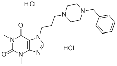 Theophylline, 7-(3-(4-benzyl-1-piperazinyl)propyl)-, dihydrochloride,19971-75-6,结构式