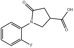 1-(2-フルオロフェニル)-5-オキソピロリジン-3-カルボン酸 化学構造式