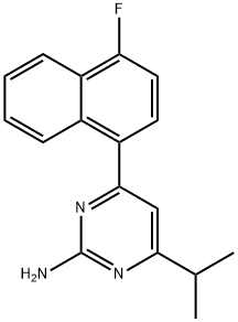 2-氨基-4-(4-氟萘-1-基)-6-异丙基嘧啶, 199864-87-4, 结构式