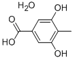 3,5-ジヒドロキシ-4-メチル安息香酸 ヘミ水和物 化学構造式