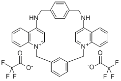 6,12,19,20,25,26-HEXAHYDRO-5,27:13,18:21,24-TRIETHENO-11,7-METHENO-7H-DIBENZO [B,N] [1,5,12,16]TETRAAZACYCLOTRICOSINE-5,13-DIIUM DIBROMIDE, 199934-16-2, 结构式