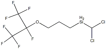 ジクロロ(メチル)[3-[1,2,2,2-テトラフルオロ-1-(トリフルオロメチル)エトキシ]プロピル]シラン 化学構造式