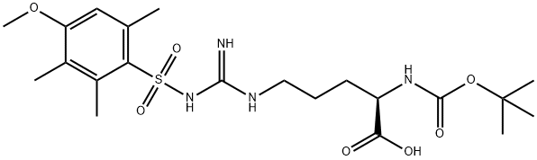 N^A-BOC-N^W-(4-甲氧基-2,3,6-三甲基苯基磺酰基)-D-精氨酸 结构式