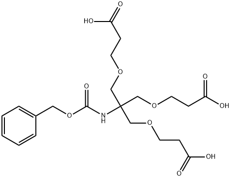 3,3′,3′′-[ベンジルオキシカルボニルアミノメタントリイルトリス(メチレンオキシ)]トリスプロパン酸 化学構造式
