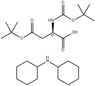 N-叔丁氧羰基-D-天冬氨酸-BETA-叔丁酯二环己胺盐 结构式