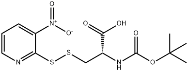 N-[叔丁氧羰基]-3-[(3-硝基-2-吡啶基)二硫]-D-丙氨酸, 200350-73-8, 结构式