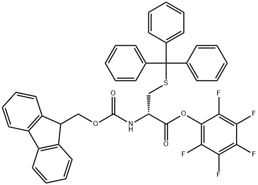 N-[芴甲氧羰基]-S-(三苯甲基)-D-半胱氨酸五氟苯基酯,200395-72-8,结构式