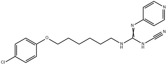 N-[6-(4-氯苯氧基)己基]-N'-氰基-N''-4-吡啶基胍 结构式