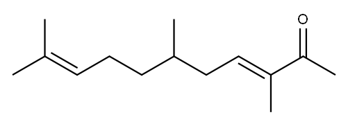 (E)-3,6,10-トリメチル-3,9-ウンデカジエン-2-オン 化学構造式