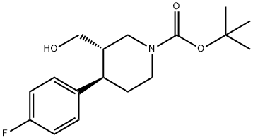 (3S,4R)-4-(4-氟苯基)-3-(羟基甲基)-1-哌啶羧酸叔丁酯, 200572-33-4, 结构式