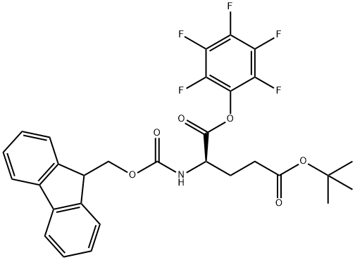 5-(叔丁基)1-(全氟苯基)((((9H-荧光素-9-基)甲氧基)羰)-D-谷氨酸,200616-21-3,结构式