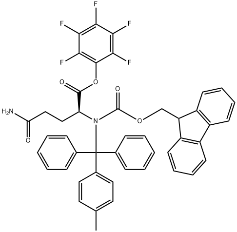 FMOC-GLN(MTT)-OPFP 化学構造式