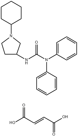 3-(1-Cyclohexyl-3-pyrrolidinyl)-1,1-diphenyl-urea fumarate 结构式