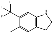 5-甲基-6-三氟甲基吲哚啉, 200711-22-4, 结构式
