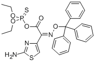 4-THIAZOLEACETIC ACID, 2-AMINO-ALPHA-[(TRIPHENYLMETHOXY)IMINO]-, ANHYDRIDE WITH O,O-DIETHYL HYDROGEN PHOSPHOROTHIOATE, (Z)- 化学構造式