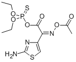 4-THIAZOLEACETIC ACID, ALPHA-[(ACETYLOXY)IMINO]-2-AMINO-, ANHYDRIDE WITH O,O-DIETHYL HYDROGEN PHOSPHOROTHIOATE, (Z)- 化学構造式