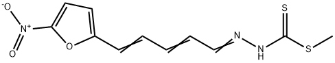 3-[5-(5-Nitro-2-furyl)-2,4-pentadienylidene]dithiocarbazic acid methyl ester 结构式