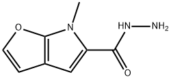 6H-Furo[2,3-b]pyrrole-5-carboxylic  acid,  6-methyl-,  hydrazide Struktur