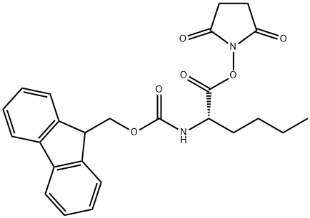 FMOC-L-正亮氨酸 N-羟基琥珀酰亚胺酯 结构式