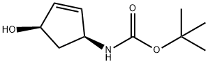 Carbamic acid, [(1S,4R)-4-hydroxy-2-cyclopenten-1-yl]-, 1,1-dimethylethyl Struktur