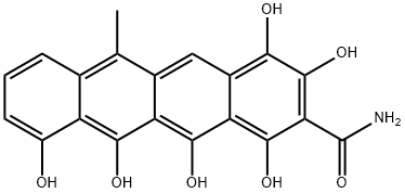 1,3,4,10,11,12-ヘキサヒドロキシ-6-メチル-2-ナフタセンカルボアミド 化学構造式