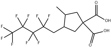 3-(1H,1H-NONAFLUOROPENTYL)-4-METHYLCYCLOPENTANE-1,1-DICARBOXYLIC ACID|3-甲基-4-(2,2,3,3,4,4,5,5,5-九氟戊基)环戊烷-1,1-二羧酸