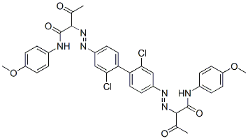 2,2'-[(2,2'-ジクロロ-1,1'-ビフェニル-4,4'-ジイル)ビス(アゾ)]ビス[N-(4-メトキシフェニル)-3-オキソブタンアミド] 化学構造式