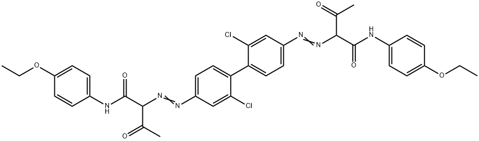 p-Acetoacetophenetidide, 2,2''-((2,2'-dichloro-4,4'-biphenylylene)bis(azo))bis- Struktur