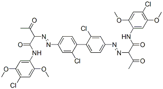 2,2''-[(2,2'-dichloro-4,4'-biphenylylene)bis(azo)]bis[4'-chloro-2',5'-dimethoxyacetoacetanilide]  Struktur