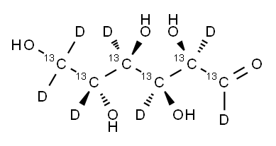 D-グルコース-13C6,D7 化学構造式