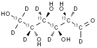 D-グルコース-13C6,D7 化学構造式