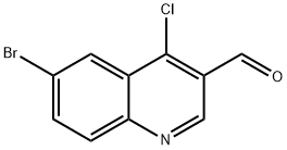 6-ブロモ-4-クロロキノリン-3-カルバルデヒド 化学構造式