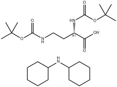 (S)-2,4-双[[叔丁氧羰基]氨基]丁酸和 N-环己基环己胺的化合物, 201472-66-4, 结构式