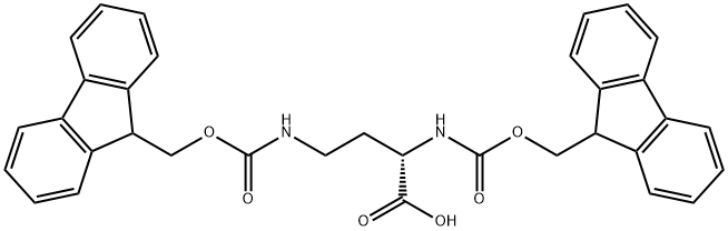 FMOC-DAB(FMOC)-OH 化学構造式