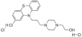 4-[3-(2-chloro-10H-phenothiazin-10-yl)propyl]piperazine-1-ethanol dihydrochloride  Struktur
