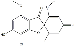 (2S,6'R)-7-クロロ-6-ヒドロキシ-2',4-ジメトキシ-6'-メチルスピロ[ベンゾフラン-2(3H),1'-[2]シクロヘキセン]-3,4'-ジオン 化学構造式