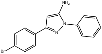3-(4-ブロモフェニル)-1-フェニル-1H-ピラゾール-5-アミン 化学構造式